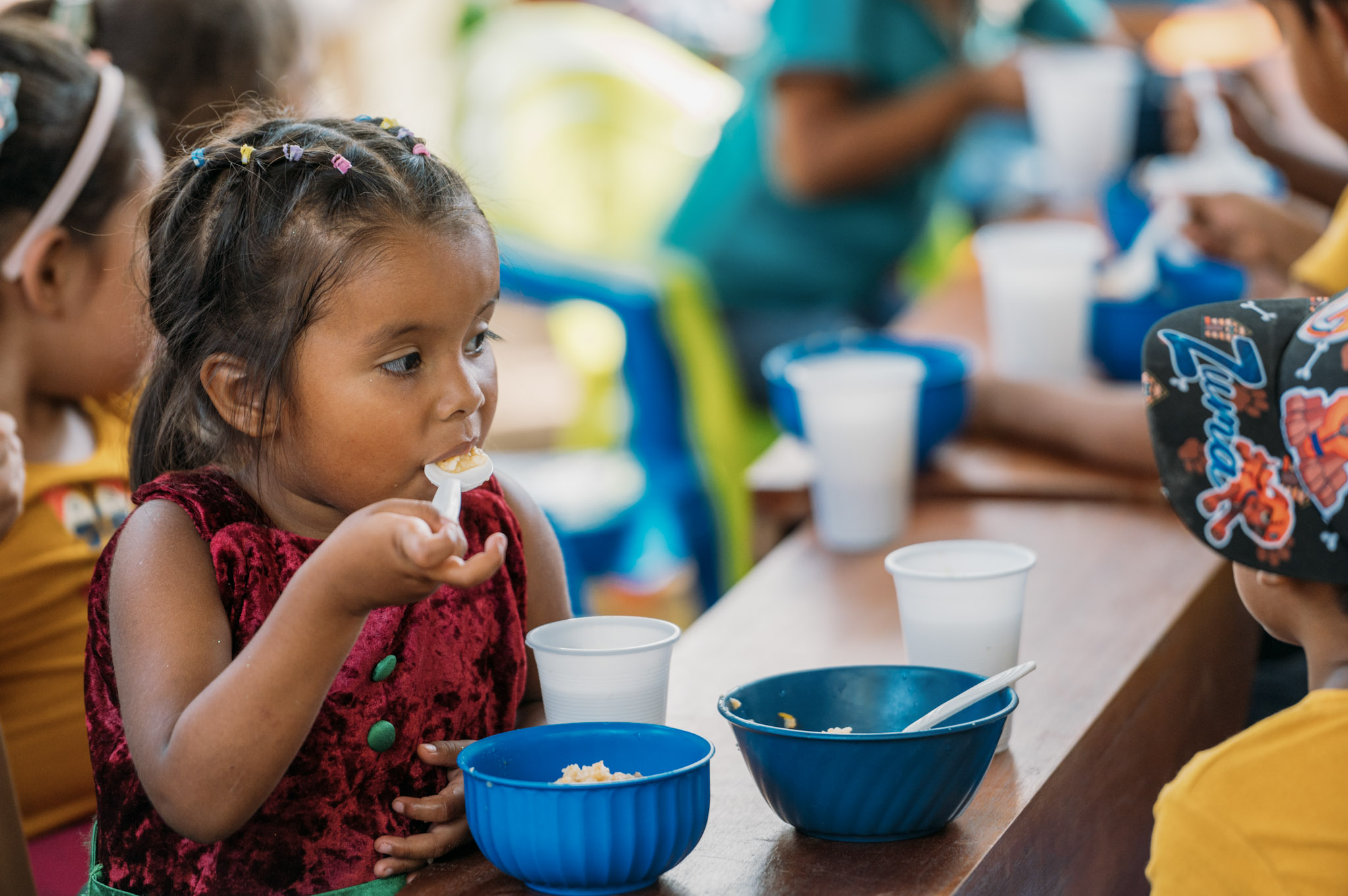 Nicaragua Craving Hope Children excited to partaking of food after bible study